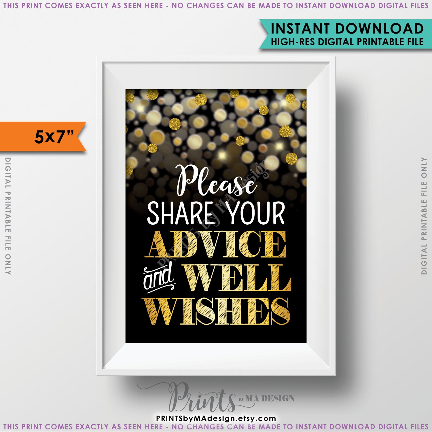 Advice and Well Wishes Sign Share Advice Birthday, Anniversary ...