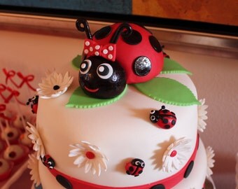 Ladybug cake topper | Etsy