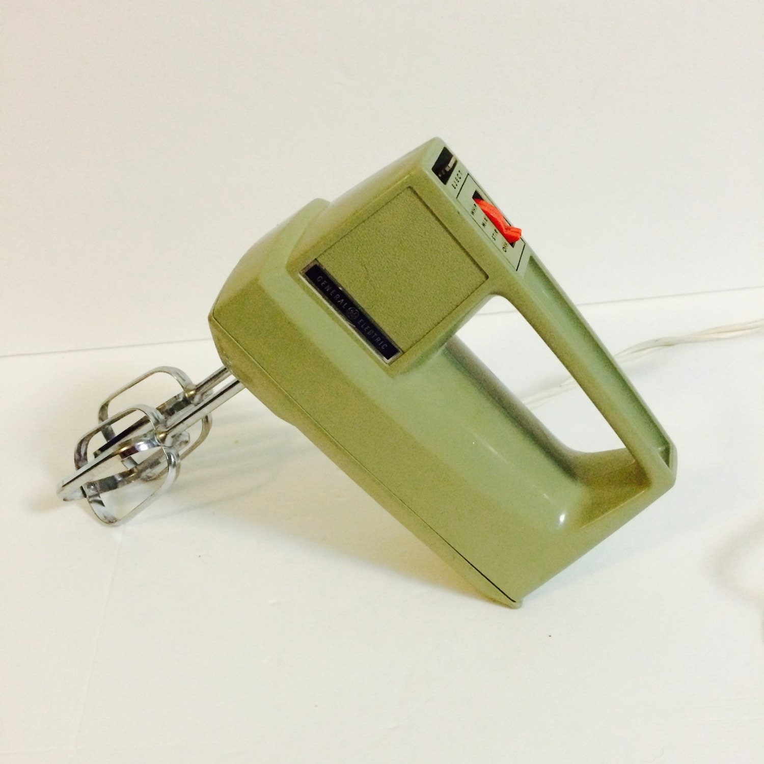 Vintage GE Olive Green Hand Mixer