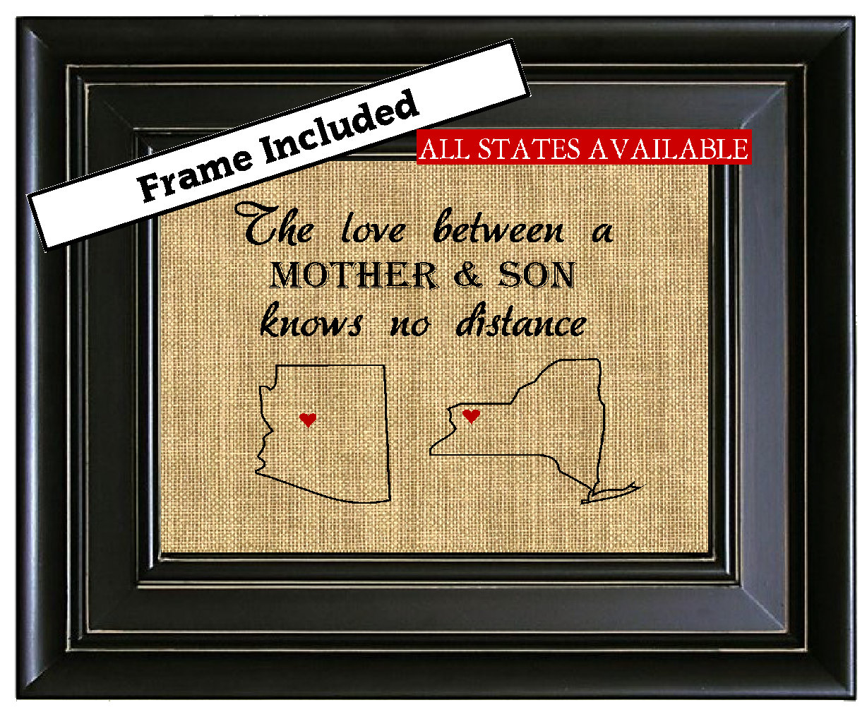 Download FRAMED Love Between a Mother and Son Knows No Distance Burlap