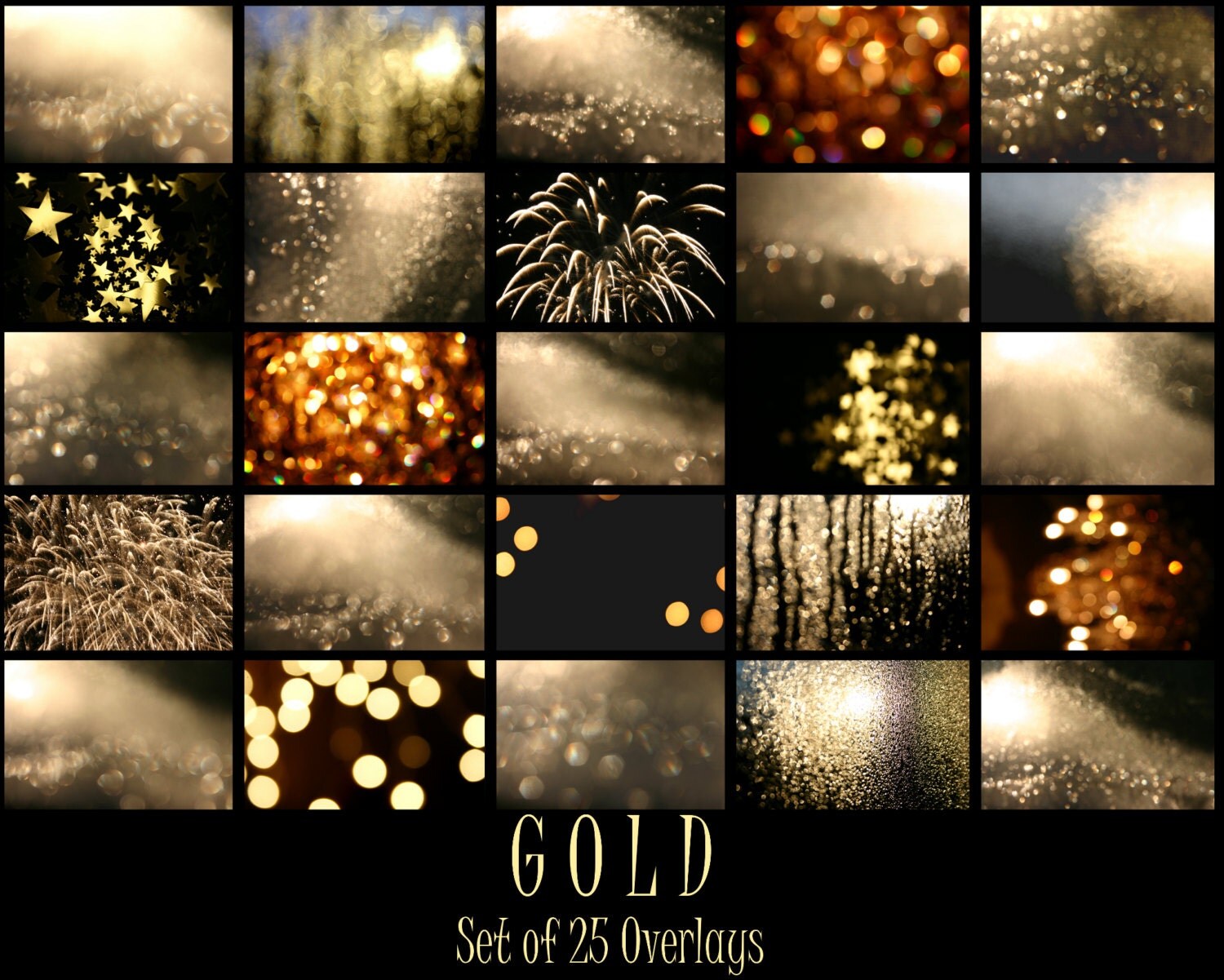 New Year Overlay Gold Overlays Bokeh Overlay Light Overlays