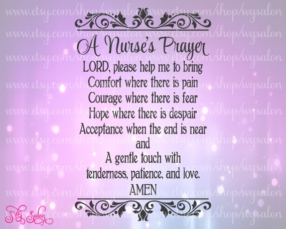 A Nurse's Prayer Nursing Cutting File / Clipart in Svg by SVGSalon