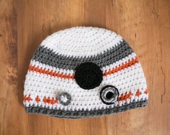 Crochet BB8 Hat, Star Wars BB8 Hat, Crochet Star Wars BB8 Hat, BB8 Droid Hat, Star Wars Hat, Crochet Baby BB8 Hat, Star Wars Prop, BB8