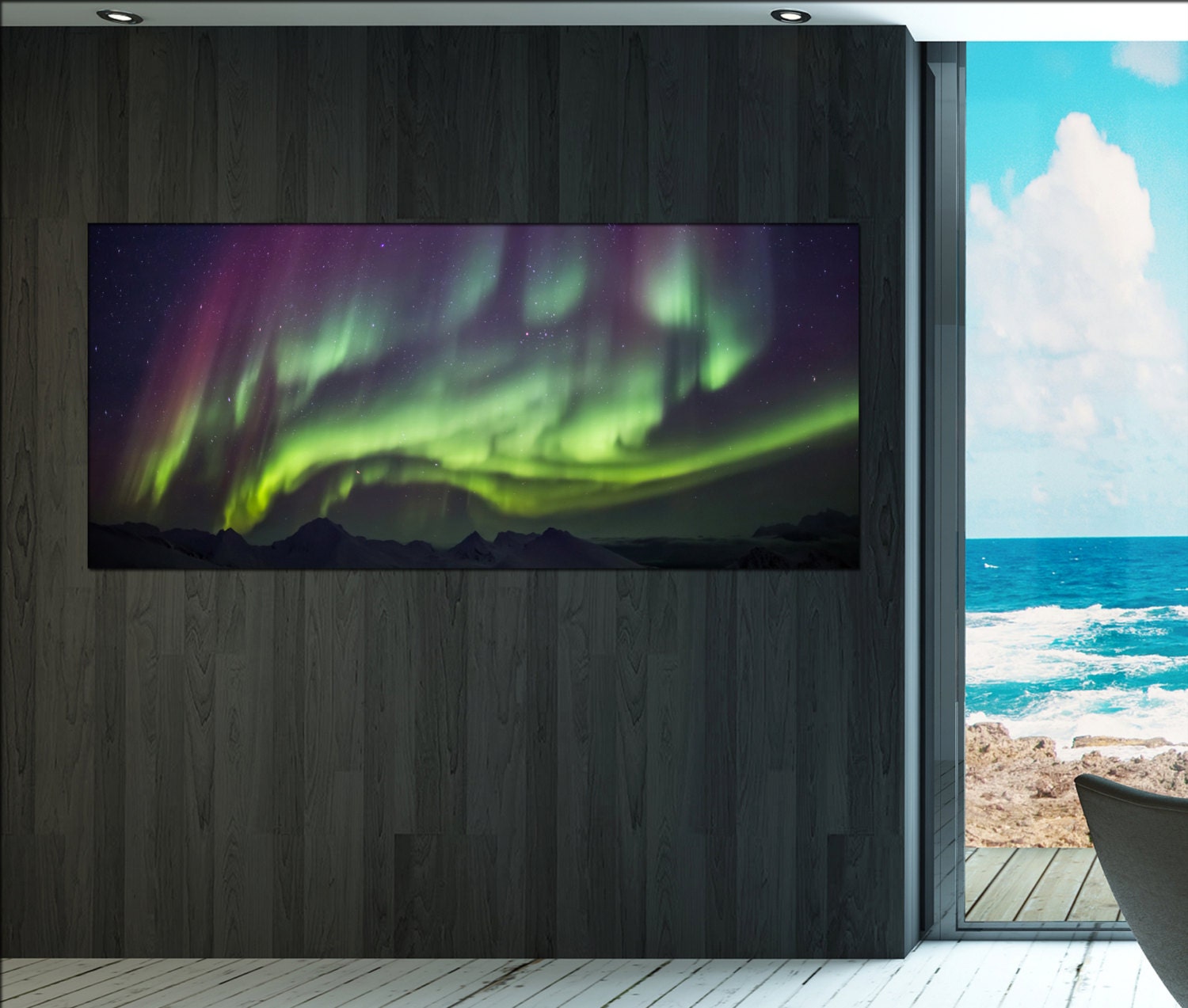 Northern Lights - Spitsbergen large canvas wall art decor ...