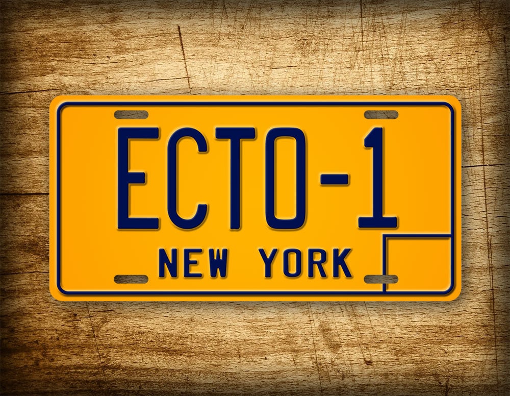 Ghostbusters Movie Replica License Plate ECTO1 New York
