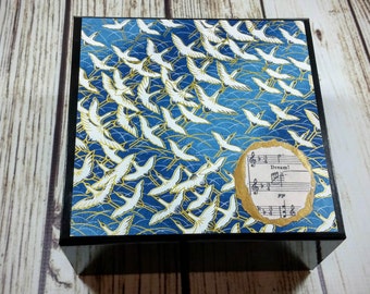 Birds, Ocean & Music Keepsake Treasure Memory Box