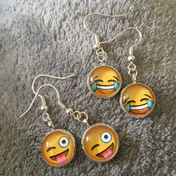 Emoji earrings by Tinkertailorbows on Etsy