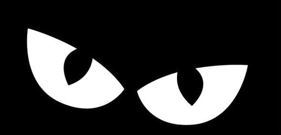 204 Die Cut Vinyl Decal Halloween Spooky Eyes Silhouette Art