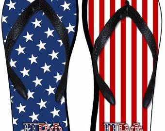 Pi Beta Phi American Flag Flip Flops