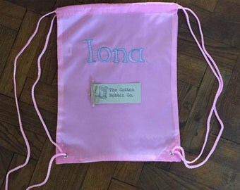 Personalised Swim bag Embroidered Named Gym bag Personalised PE Bag Water Resistant Bag