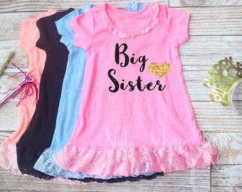 Big sister striped tutu dress with detachable bow