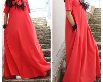 Summer Maxi Dress/ Plus Size Dress/Plus Size Caftan/ Beach Caftan/ Caftan Dress/ Prom Dress/Maternity Dress /by FRKT D0026