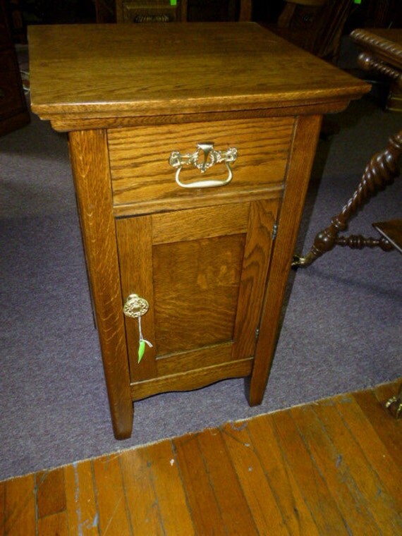 Antique Oak Nightstand end table refinished one by SkipsAntiqueOak