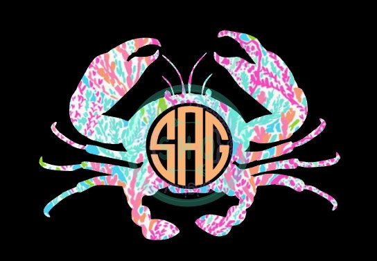 Download Monogram Crab SVG/ SVG/ dxf/ digital by SouthernHodgepodge ...