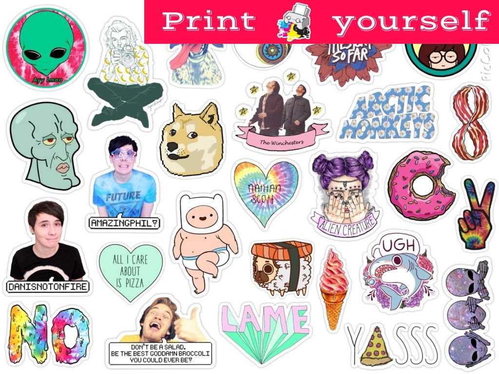 set 126 mockup printable tumblr stickers stickers set of