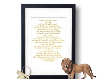 Lord Of The Rings, JRR Tolkien Quote, Gold Foil Print, JRR Tolkien Print, librarian gift, lotr, Tolkien art, The Hobbit, Samwise Gamgee