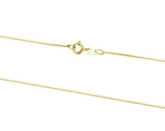 14K Yellow Gold Chain Necklace, Solid Gold Pendant Chain, 42 cm / 16 Inch Gold Chain with Spring Clasp, Women Jewelry Accessories
