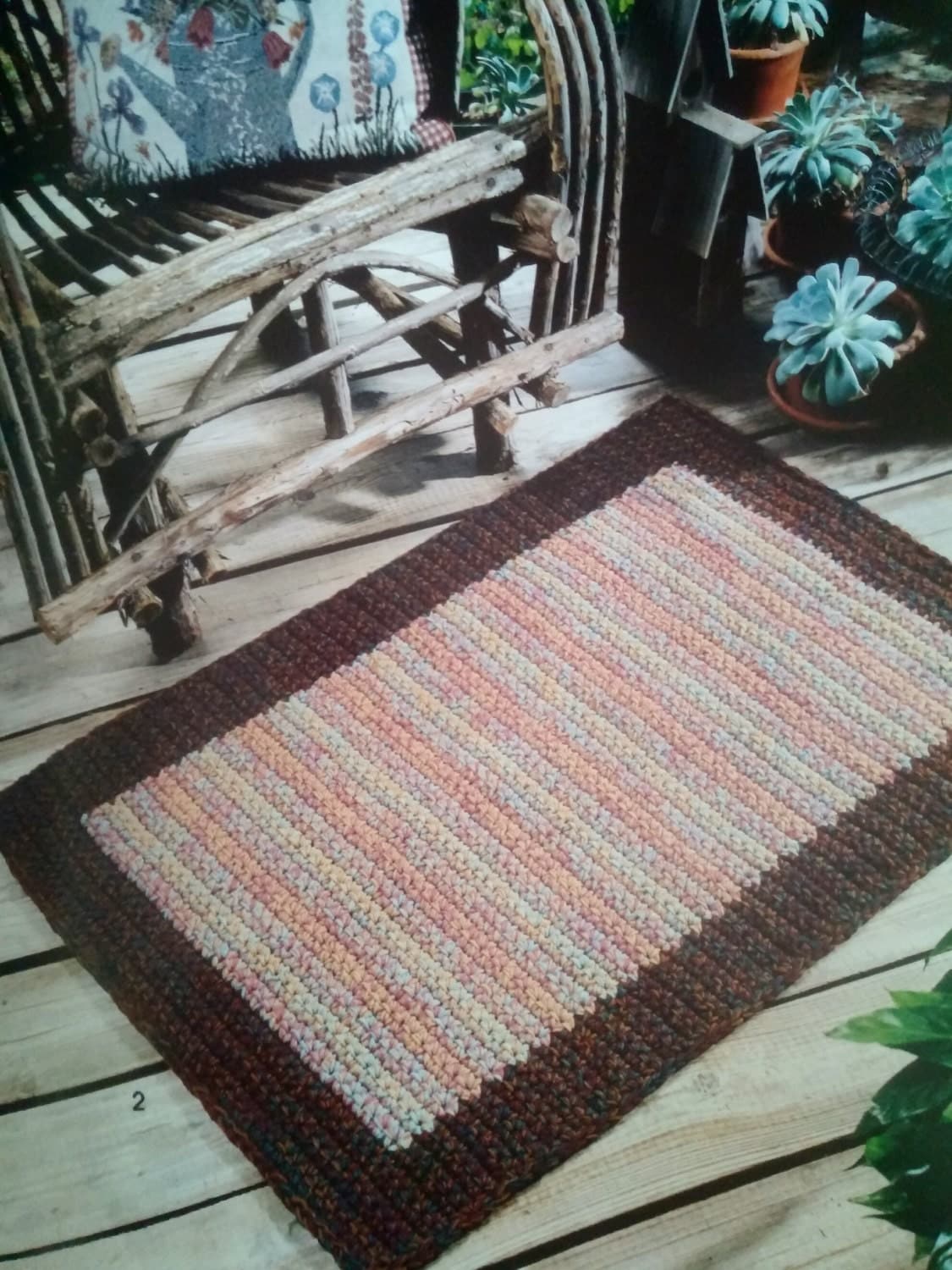Crochet pattern Rectangle Rug boardered rug home decor
