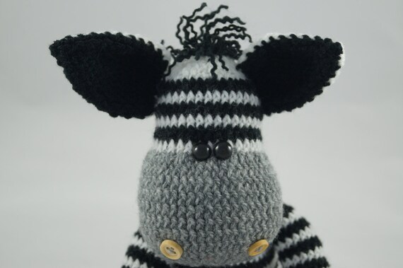 knitted zebra toy