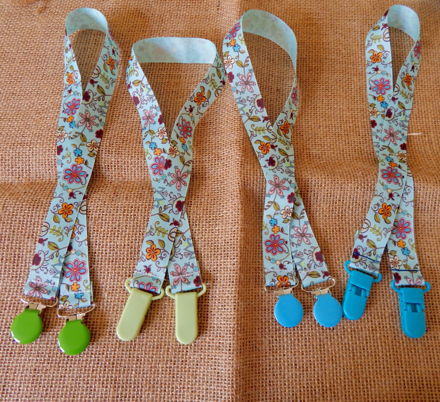 Nursing Cover Strap Mint Green Floral Metal and Plastic