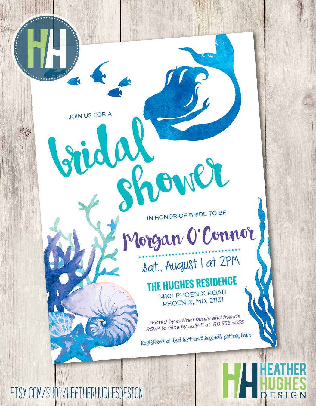 Mermaid Bridal Shower Invitations 9