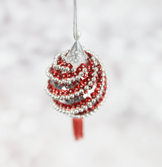 vintage beaded sequin christmas ornament hand made w silver vintage beaded sequin christmas ornament hand made w silver