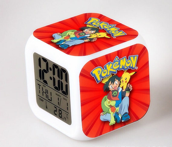 New Pokemon Ash Pikachu Led Alarm Clock Creative by WarmRainbow