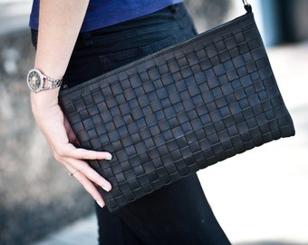 Wowen leather bag shoulder bags crossbody bag woven leather bag black leather handbag gift for her leather crossbody woven crossbody woven