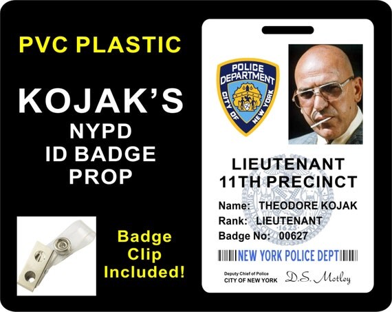 Kojak S NYPD Police ID Badge Card Prop PVC Plastic