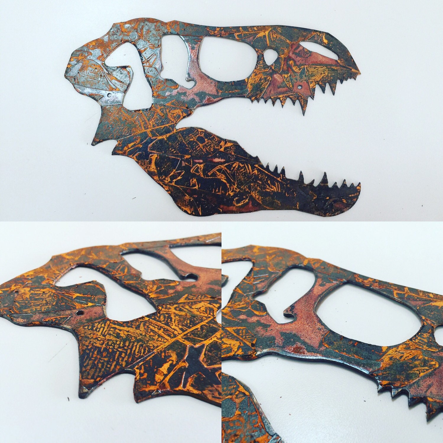 metal dinosaur head