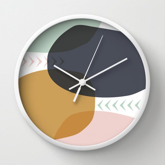 Modern Wall Clock Modern Clock Abstract Art Clock Wall by kivapaca