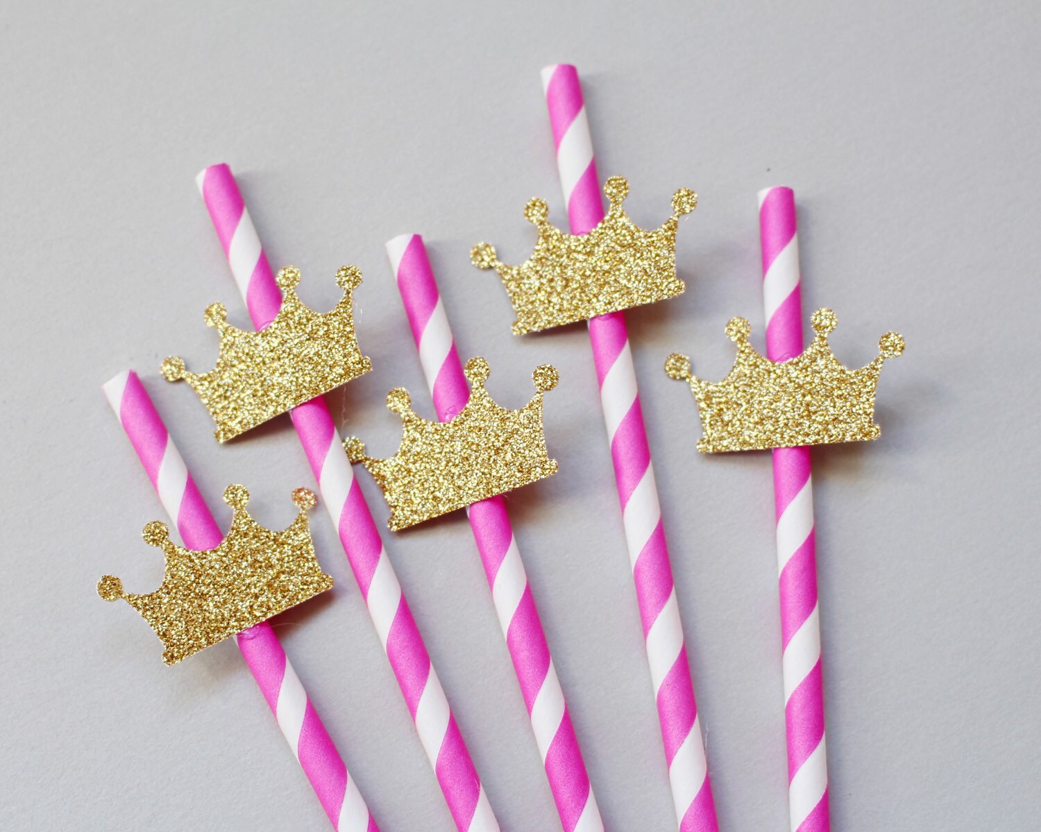 Pink and Gold Party Straws