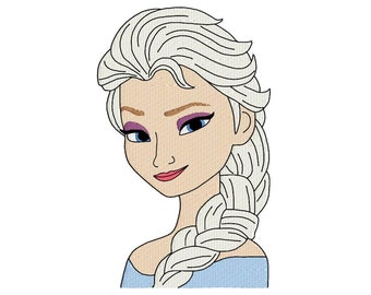elsa frozen machine embroidery design, design for kids, fill embroidery design, instant download