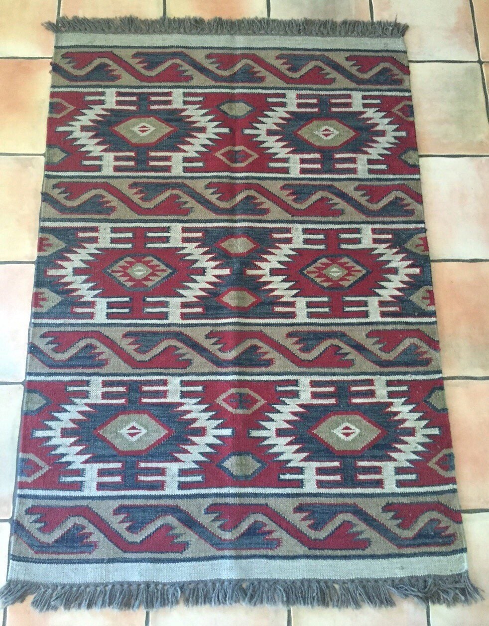 Vintage Mexican rug Zapotec rug vintage wool rug wool woven