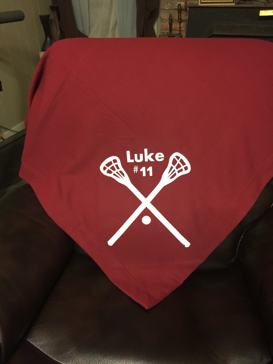 Personalized Lacrosse Stadium Blanket 50 X 60