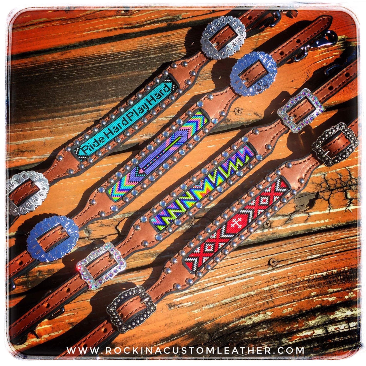 Custom beaded inlayed wither strap