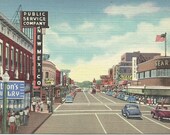 Linen Postcard Central Ave., Street Scene near Route 66, Albuquerque, NM