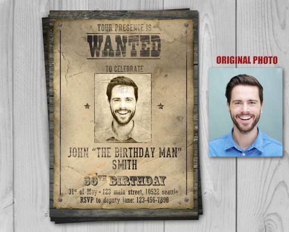 Wanted Poster Birthday Invitations 6