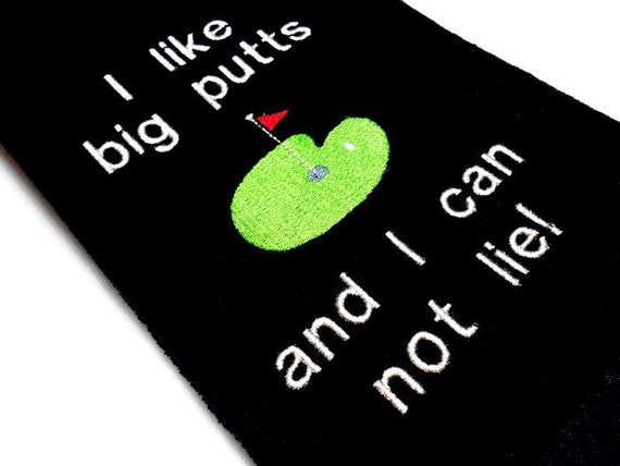 funny golf towel golf gift for him I like big putts I