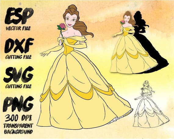 Download Disney Princess Belle Clipart SVG Cutting ESP Vectors