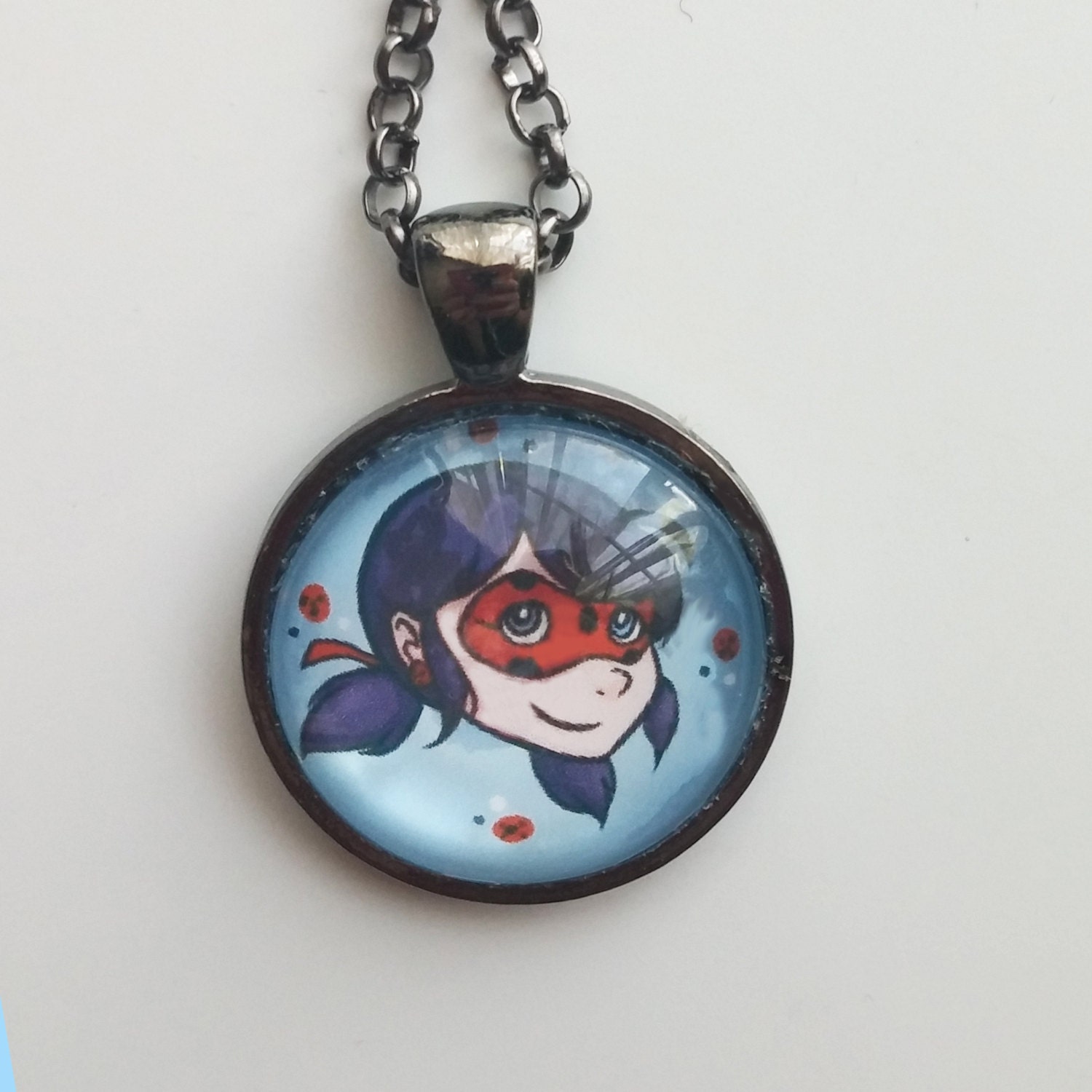 Miraculous Ladybug Glass Pendant Necklace