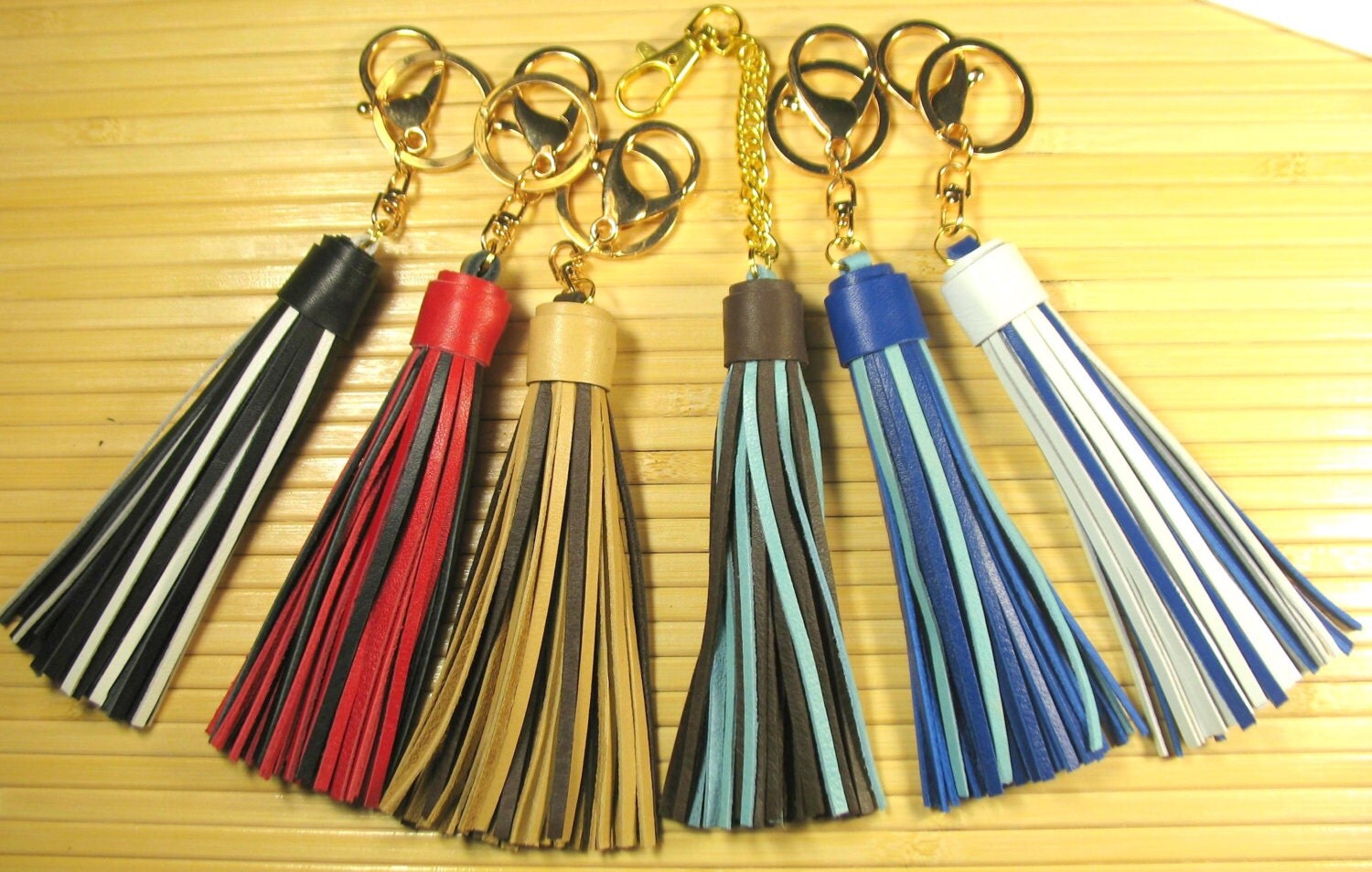 Mixed-stud Lambskin Fringe Charm For Handbag, Black Mixed-stud Lambskin Fringe Charm For Handbag, Black