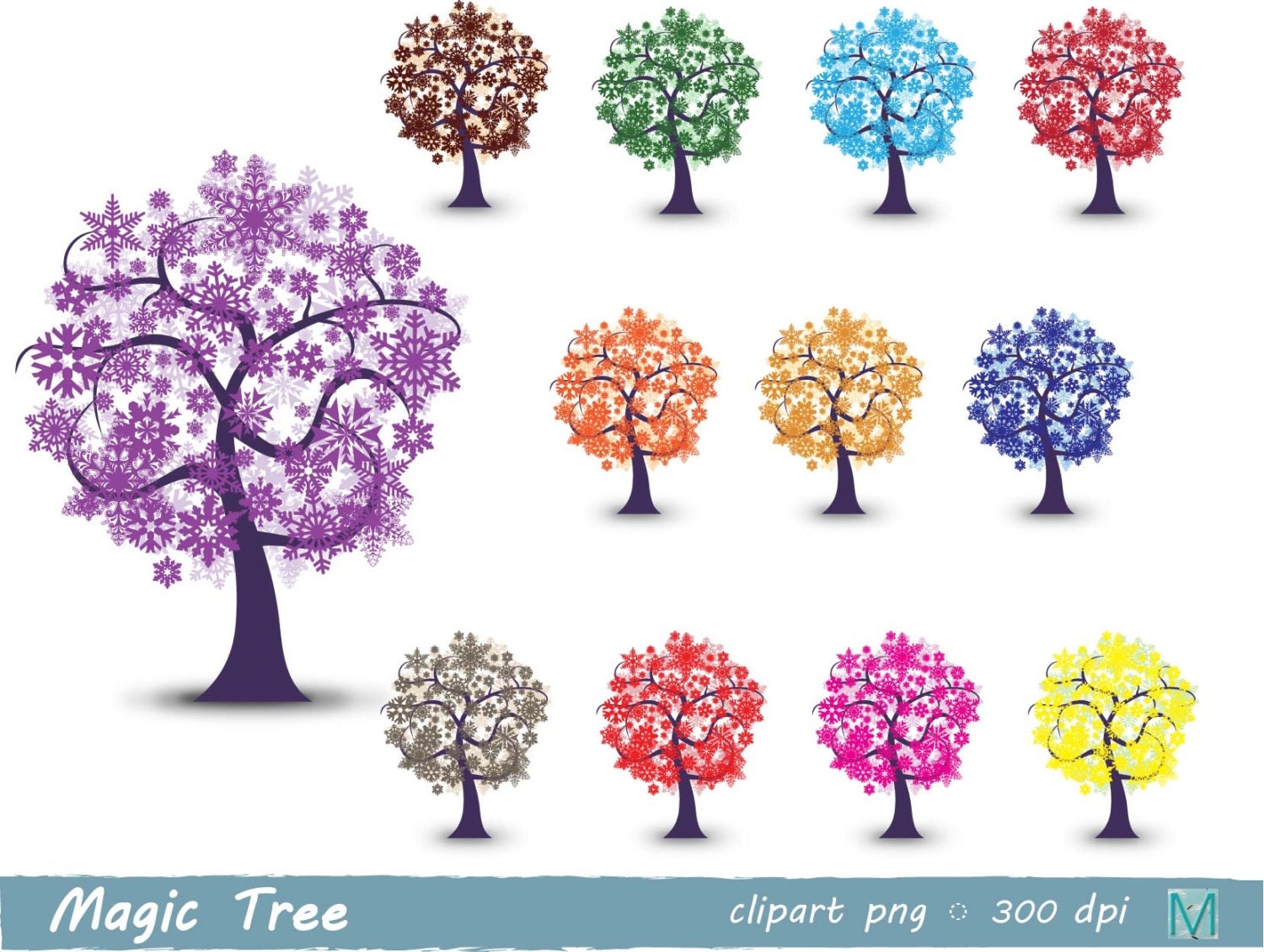 magic tree trees clip art images instant download digital