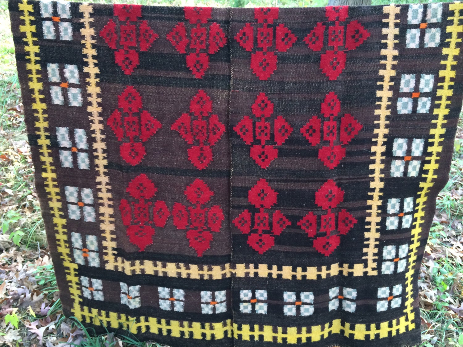 Woolen Native American Blanket Vintage 1940's Vintage