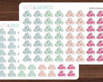 WOD1, Running stickers, Kawaii running stickers, workout planner stickers, workout stickers, tennis , running shoes, Kawaii workout sticker