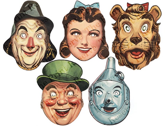 Wizard of Oz Printable Mask Set DIY Paper Masks Instant