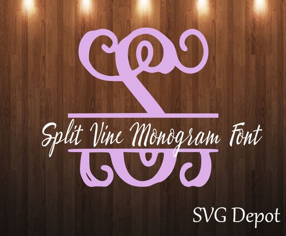Download Split Vine Monogram svg file font svg cut file instant