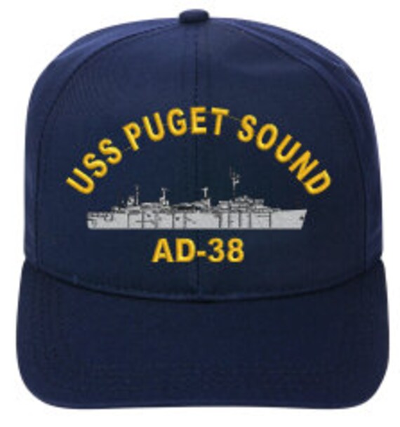 USS Puget Sound AD38 Direct Embroidered Cap..U.S. by TOPGUNNAVY