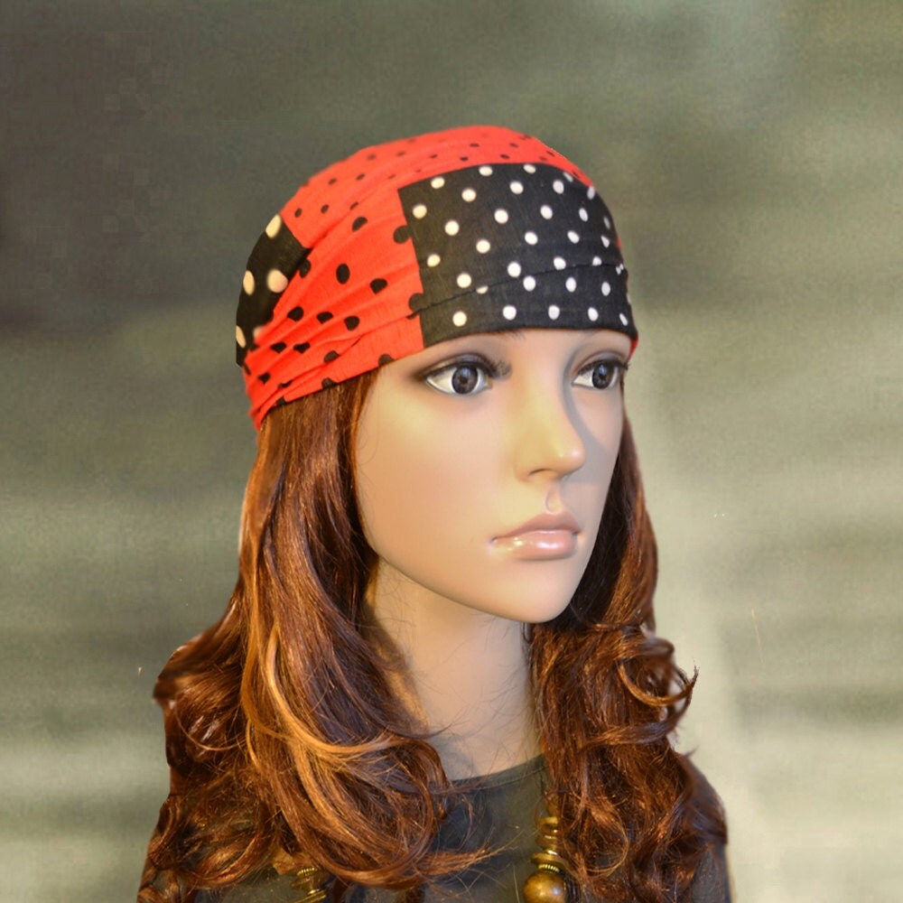 Womens wide bandana Women's headbands Polka dot