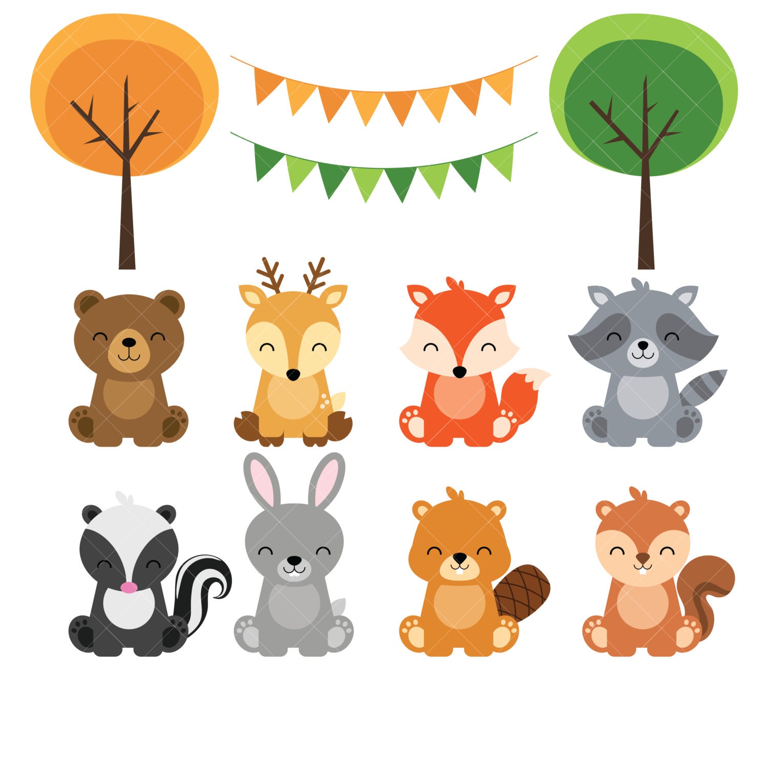 Woodland Baby Animals Clipart / Forest Animal Clipart